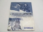 2003 Yamaha Snowmobile Technical Update Manual LIT-12468-00-03. Fixed Price $11.96.