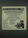 1989 PJ1 Goldfire Pro Oil Ad - After The Dust Settles. Fixed Price $17.99.
