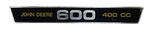 John Deere 600 Snowmobile Cowl Emblem With Adhesive Reproduction Second. Fixed Price $29.00.