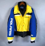 90S Polaris Snowmobile Jacket Women's Xl Yellow Blue Red Thermolite Zip Up. Fixed Price $75.00.