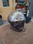 Hjc IS-33 Open-face Motorcycle Helmet (silver, Size Xl) With Integrated Audio.... Fixed Price $100.00.