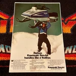 77 Kawasaki Sno-jet Sst 440 Snowmobile Poster Vintage Sled (feather). Fixed Price $21.88.