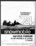 1974 Evinrude Johhnson E-244Q, J-244Q Snowmobile Service Manual 105 Pages. Fixed Price $24.95.
