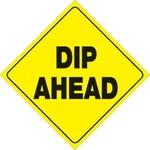 Voss Signs Yellow Plastic Reflective 12" Dip Ahead 425 Da Yr. Fixed Price $18.99.
