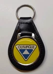 Reproduction Ski Doo Olympique Snowmobile Medallion Leather Keychain (064). Fixed Price $19.99.
