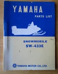 Yamaha SW-433E Snowmobile Parts List Manual Dated 1970. Fixed Price $15.99.