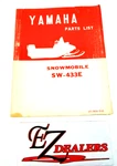 Yamaha Snowmobile 10018-19-00 SW-433E Parts Manual List. Fixed Price $19.99.