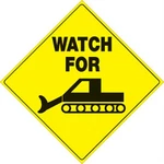 Voss Signs Yellow Plastic Reflective 12" - Watch Groomer 496 Wg Yr. Fixed Price $15.84.