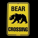 Metal Warning Bear Crossing Xing Street/road Sign Rustic Bar/pub/home Wall Decor. Fixed Price $19.58.