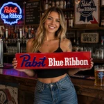 Pabst Blue Ribbon Embossed Metal Street Sign Bar Man Cave Garage Wall Decor 24". Fixed Price $32.99.