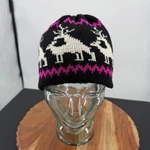 Vtg Knits By Detha Moose Ski Snowmobiling Cap Beanie Wool Hand-knit Aspen. Fixed Price $35.00.