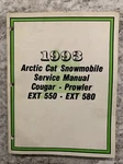 1993 Arctic Cat Snowmobile Cougar, Prowler, Ext 550,580 Service Manual #2254-827. Fixed Price $20.00.
