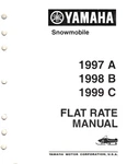 Genuine Yamaha Dealer/service Repair Shop Flat Rate Manual 1997-1999 Snowmobile. Fixed Price $14.99.