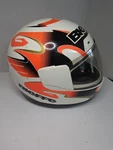 Bieffe Large 60 GR.1500 Dot Helmet- Vented-with Visor White Orange Black. Fixed Price $25.00.