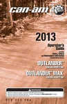 Can-am 2013 Outlander & Max, 500, 650, 800R, 1000 Bound Owners Operators Manual. Fixed Price $64.90.
