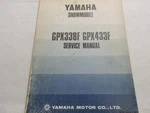 Yamaha Snowmobile GPX338F/GPX433F Service Manual B15258. Fixed Price $18.00.