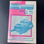 1991 Polaris Snowmobile Starlite Indy/ P/n 9911843 Owners Manual. Fixed Price $12.95.