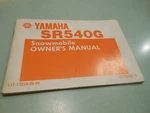 Yamaha Oem Snowmobile 1983 SR540G Owner's Manual # LIT-12628-00-49. Fixed Price $29.95.