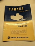 Original Yamaha Oem Parts List Book Model EW-643B 1972 852-60 Snowmobile Manual. Fixed Price $42.75.