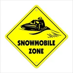 Snowmobile Crossing Sign Zone Xing Indoor/outdoor 12" Tall New Mobil.... Fixed Price $16.43.