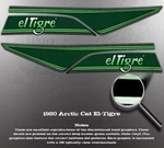 1980 Arctic Cat El-tigre Hood Decal Graphic Stripes. Fixed Price $119.95.
