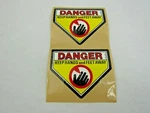 Danger Keep Hands & Feet Away Decal LOT/2. Fixed Price $7.00.