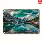 Retro Metal Sign Alpine Mountain Lake Nature Landscape Travel Aluminum. Fixed Price $24.99.