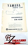 Yamaha Snowmobile 1972 10018-27-00 EW-433B Parts List Manual. Fixed Price $12.99.