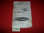 Kiekhaefer Mercury Mercruiser Operation & Maintenance Manual 1968 225 250 325 Hp. Fixed Price $14.90.