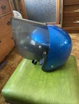 Vintage Norcon Helmet Metallic Blue With Flip Up Removable Face Shield TW-1. Fixed Price $55.00.