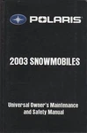 2003 Polaris Snowmobile Universal P/n 9917436 Owner's Manual (087). Fixed Price $26.98.