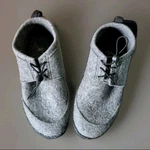 Woolfit Nomad Slipper Boots/lt Grey/blk Rbbr SOLE/EU45/US 14/US 12/PRE-OWNED. Fixed Price $35.00.