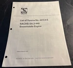 1971 Sachs Snowmobile Engines Parts Manual 440 P/n 4072.6E Copy (474). Fixed Price $12.99.