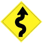 Voss 12X12IN. Reflective Trail Sign - Curvy Arrow (yellow/black) 501WTA. Fixed Price $13.25.