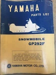 Yamaha Gp 292F Parts Manual. Fixed Price $19.95.