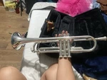 Yamaha YTR-2335S Silver Brass Bb Student Trumpet With Case And 7 Mouthpiece. Fixed Price $900.00.