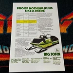 76 John Deere Liquidator Race Result Snowmobile Poster Vintage Sled Proof. Fixed Price $21.88.