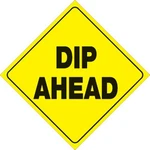Voss Signs 425 Da Yr Yellow Plastic Reflective 12" - Dip Ahead. Fixed Price $14.95.