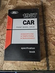 **used** 1987 Ford Car Specification Book Front Wheel Drive- Escort/lynx/tempo. Fixed Price $18.00.