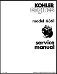 Rebuild Service Shop Repair Manual Fits Kohler Engines Model 18HP K361A. Fixed Price $19.90.