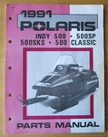1991 Polaris Indy 500SP 500SKS Classic Snowmobile Parts Manual. Fixed Price $14.99.