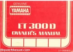 1980 Yamaha Enticer ET300D Snowmobile Owners Manual. Fixed Price $28.55.