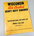 Wisconsin Acn Bkn Engine Service Repair Instruction Operators Parts Manual Book. Fixed Price $18.97.