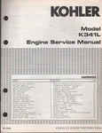 Kohler Engines K341L Service Manual P/n TP-1152 640 (805). Fixed Price $22.99.