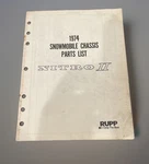 1974 Rupp Snowmobile Nitro Ii Chassis Parts List 340 & 440. Fixed Price $19.99.