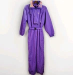 Vintage 80S Snc Women's Ski Suit Retro Snow Purple Us 10 Colorful One Piece. Fixed Price $97.99.